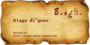 Blaga Ágnes névjegykártya